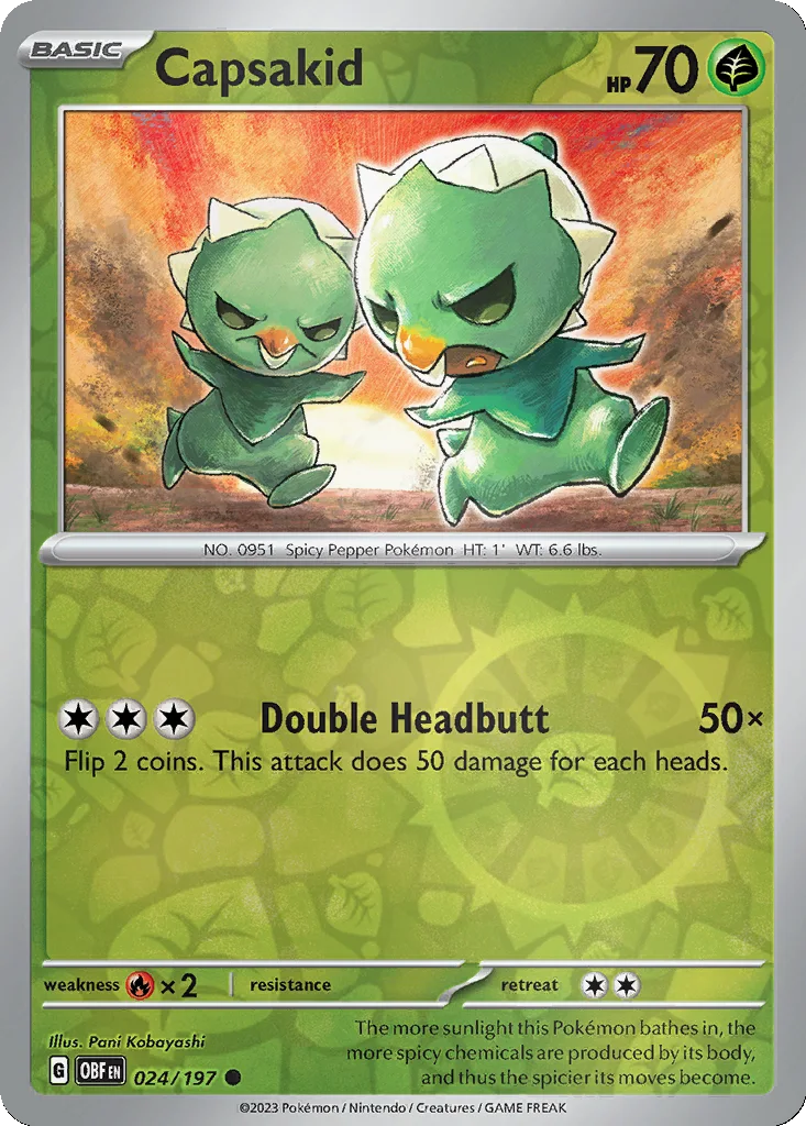 Capsakid 024/197 Obsidian Flames (Reverse holo)