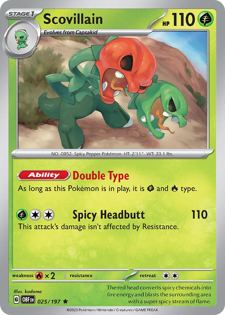 Scovillain 025/197 Obsidian Flames (Holo)