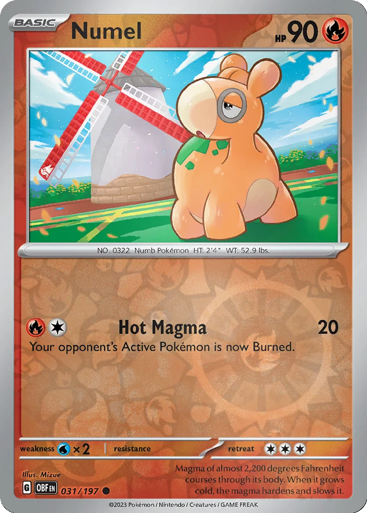 Numel 031/197 Obsidian Flames (Reverse holo)