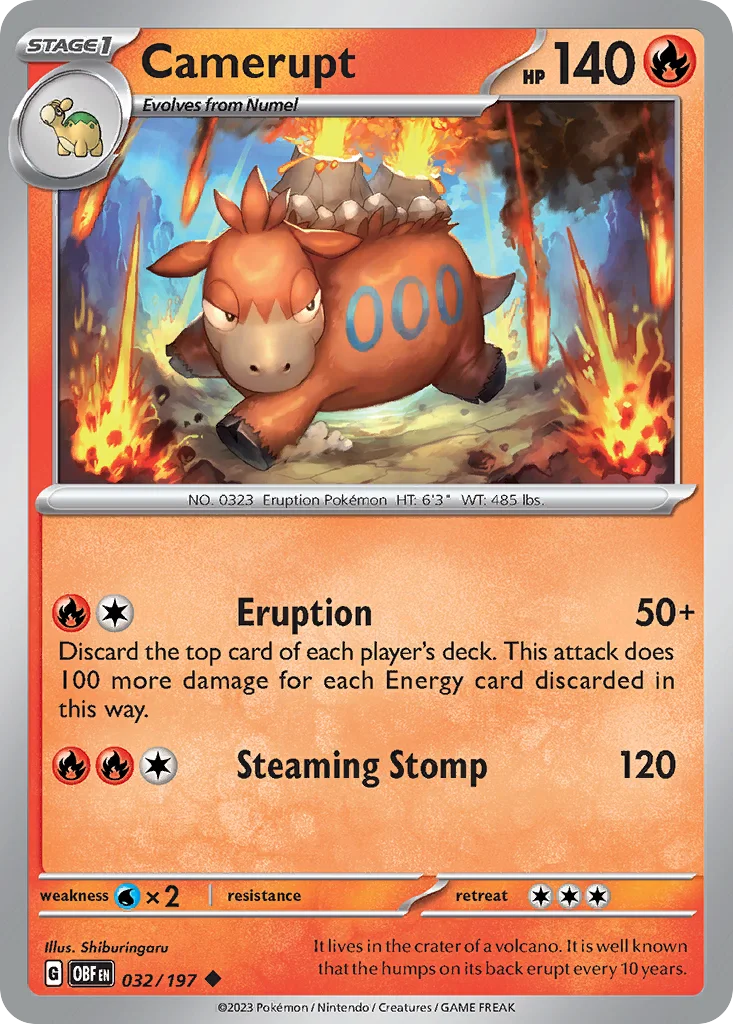 Camerupt 032/197 SV03: Obsidian Flames (Normal)