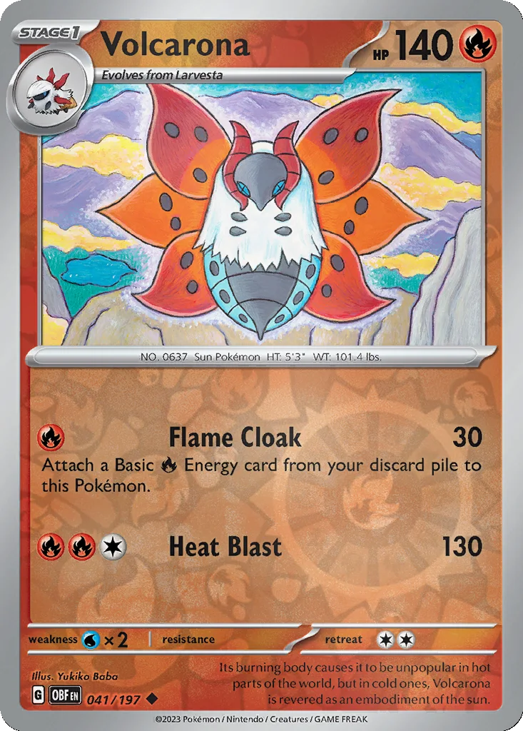 Volcarona 041/197 Obsidian Flames (Reverse holo)
