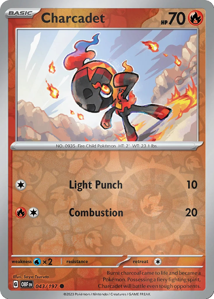 Charcadet 043/197 Obsidian Flames (Reverse holo)