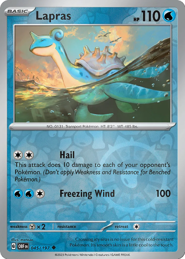 Lapras 045/197 Obsidian Flames (Reverse holo)