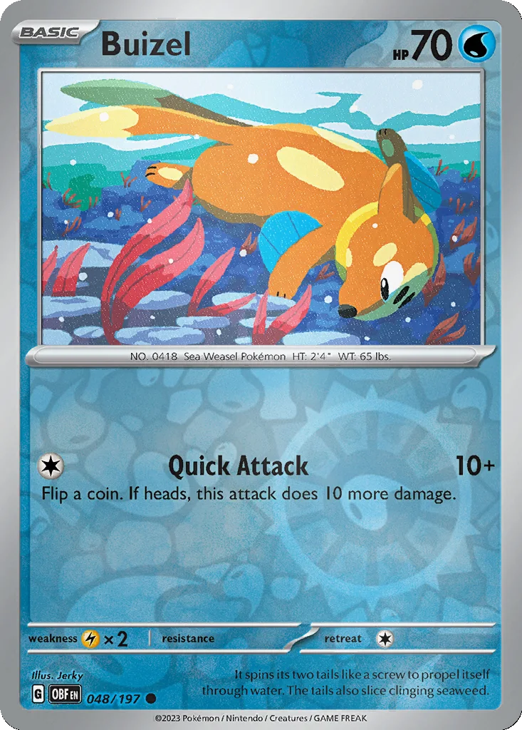 Buizel 048/197 Obsidian Flames (Reverse holo)