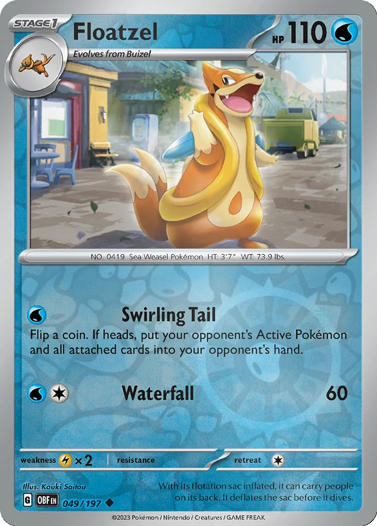 Floatzel 049/197 Obsidian Flames (Reverse holo)