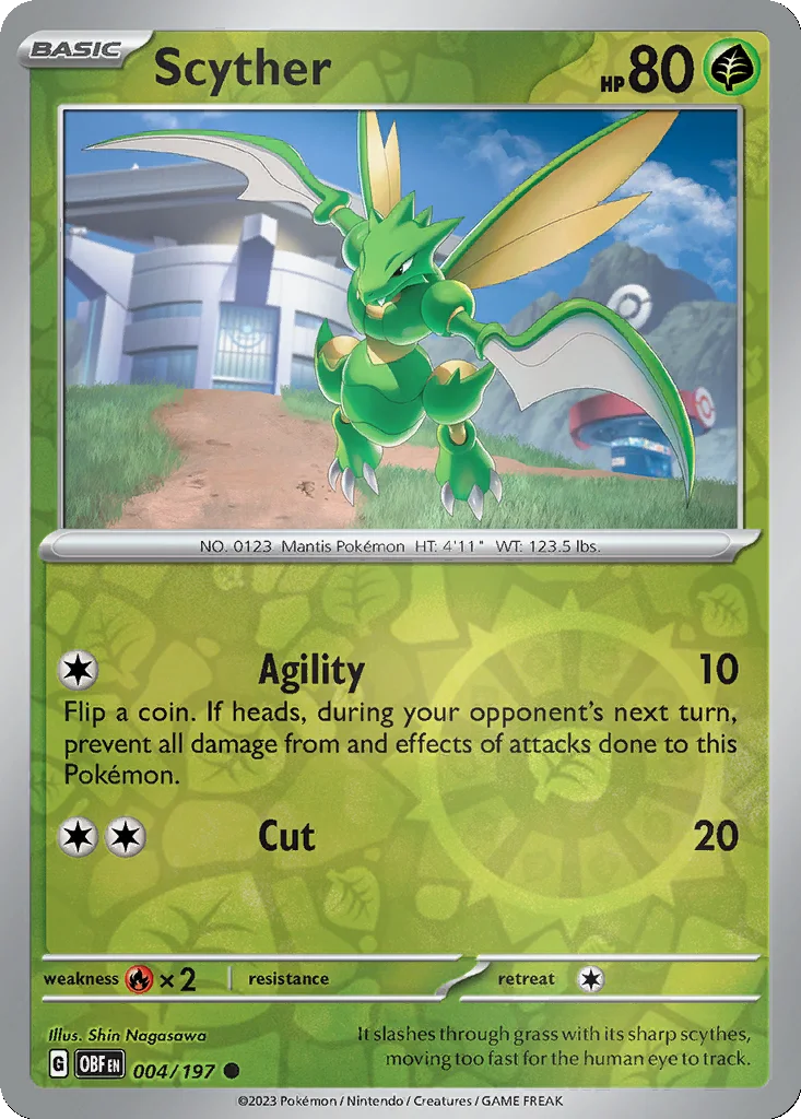 Scyther 004/197 Obsidian Flames (Reverse holo)