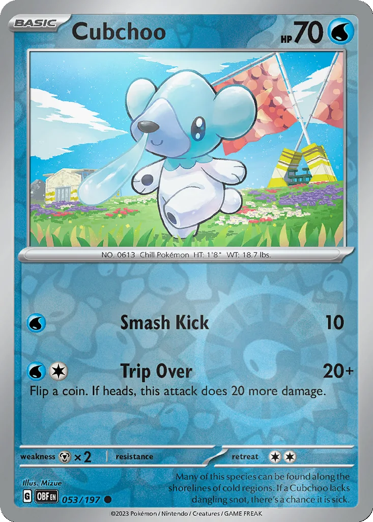Cubchoo 053/197 SV03: Obsidian Flames (Reverse holo)