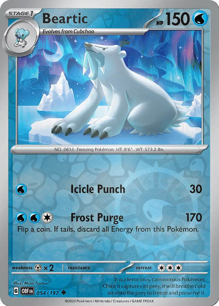 Beartic 054/197 SV03: Obsidian Flames (Reverse holo)