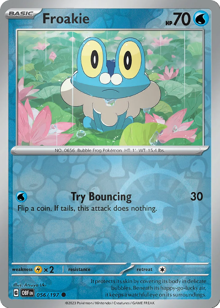 Froakie 056/197 Obsidian Flames (Reverse holo)