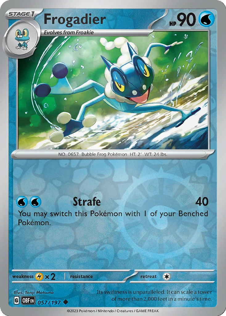 Frogadier 057/197 Obsidian Flames (Reverse holo)