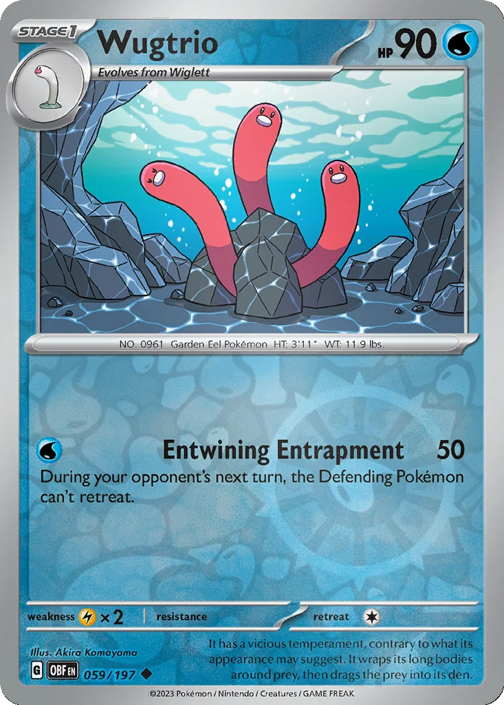 Wugtrio 059/197 Obsidian Flames (Reverse holo)