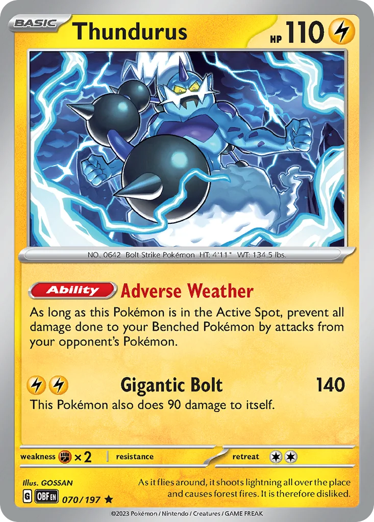 Thundurus 070/197 SV03: Obsidian Flames (Holo)
