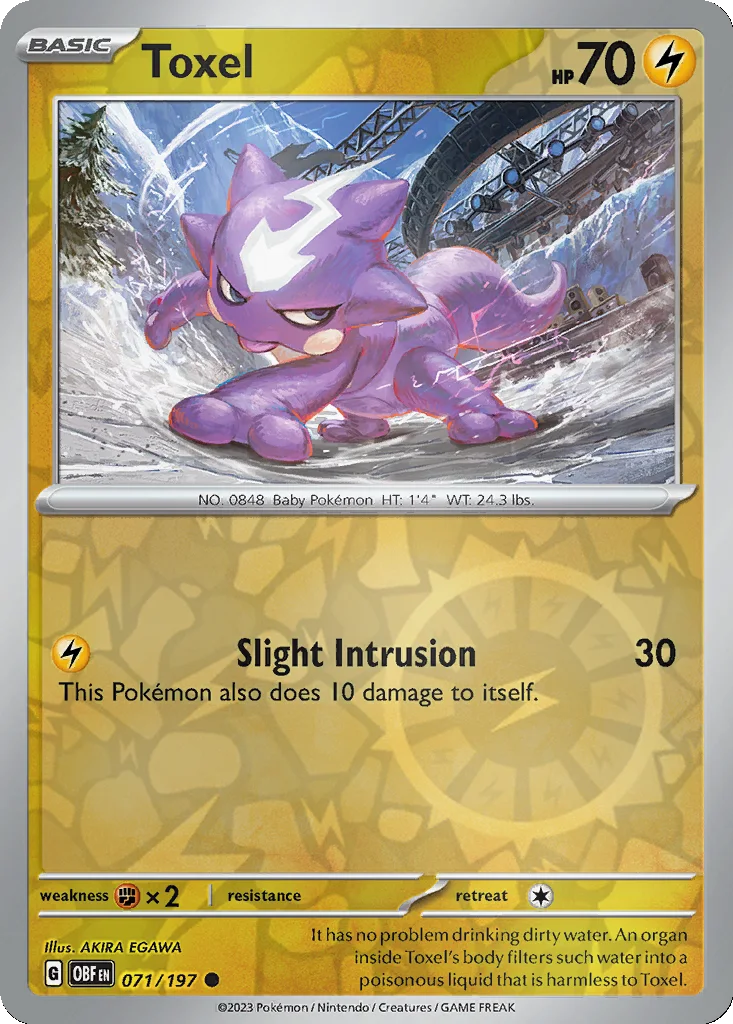 Toxel 071/197 Obsidian Flames (Reverse holo)
