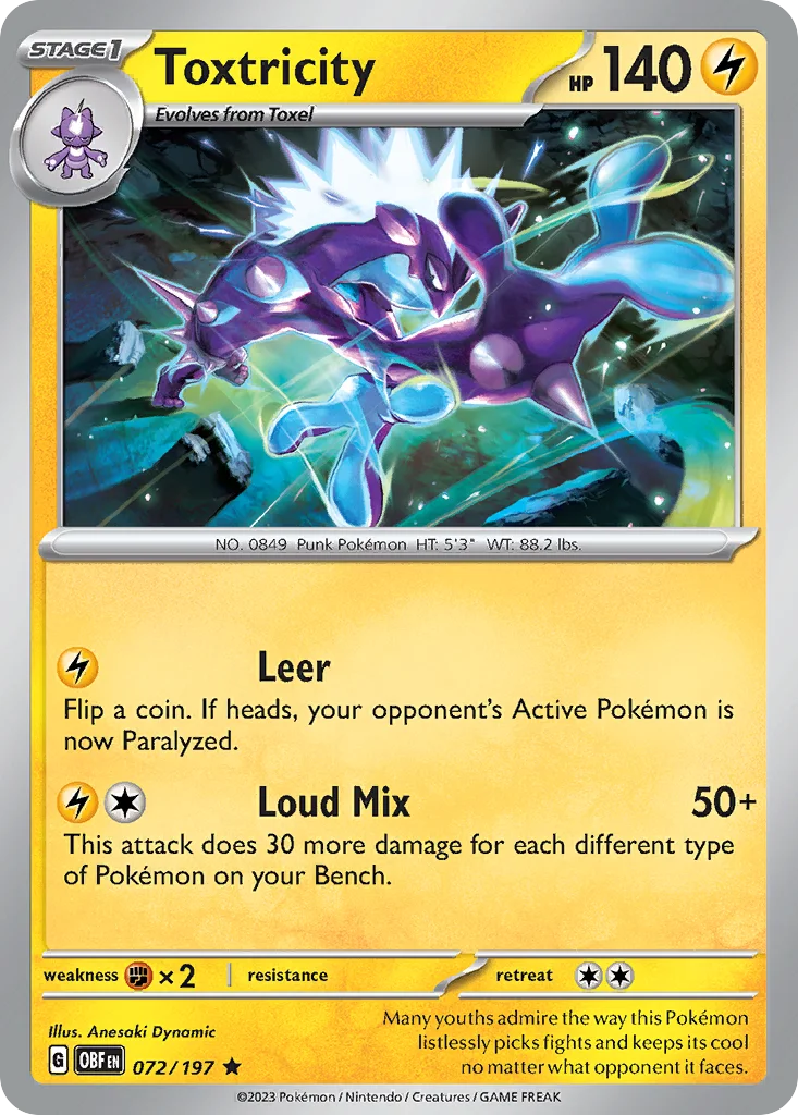 Toxtricity 072/197 Obsidian Flames (Non-Holo)
