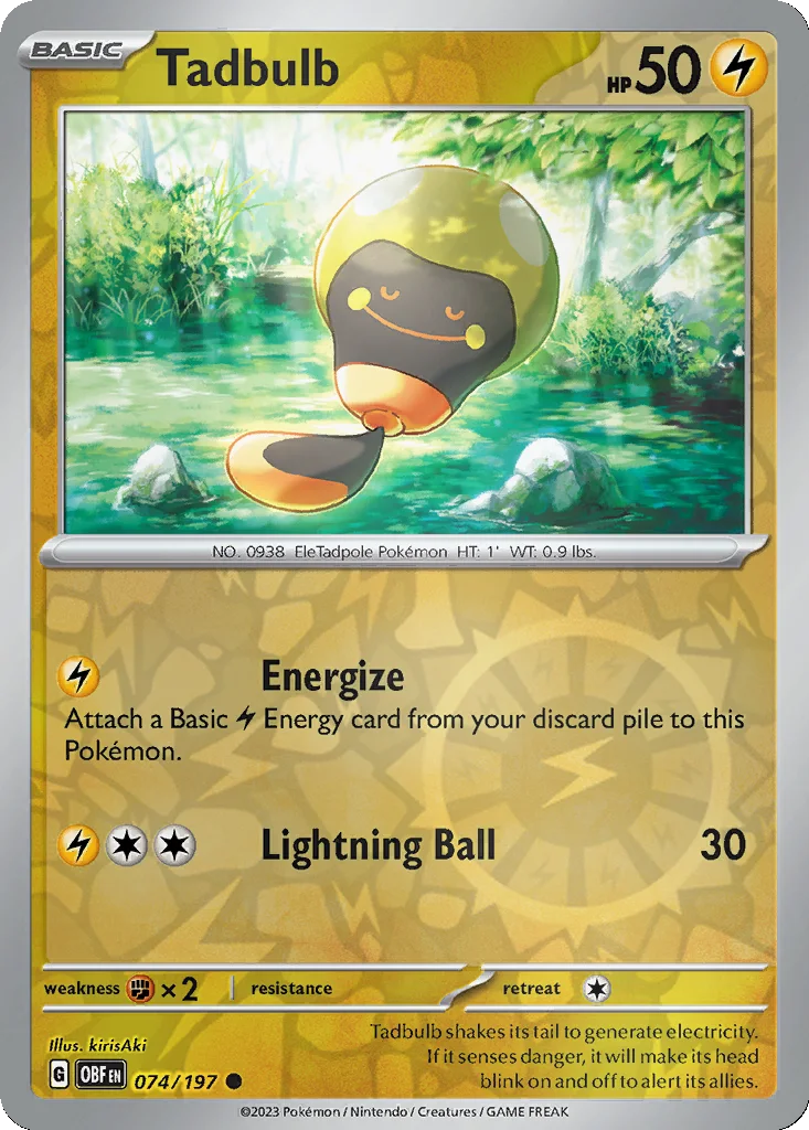 Tadbulb 074/197 SV03: Obsidian Flames (Reverse holo)