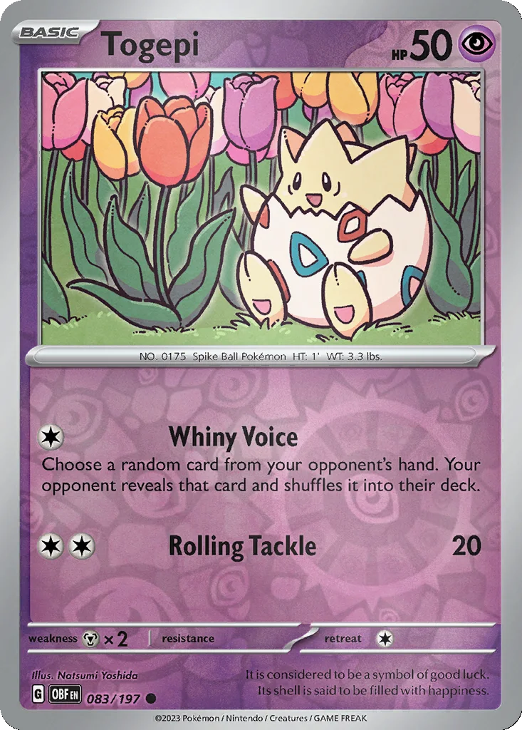 Togepi 083/197 Obsidian Flames (Reverse holo)