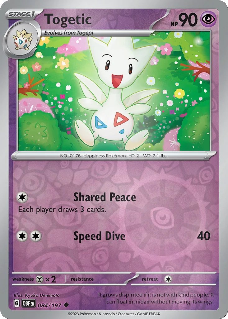 Togetic 084/197 Obsidian Flames (Reverse holo)