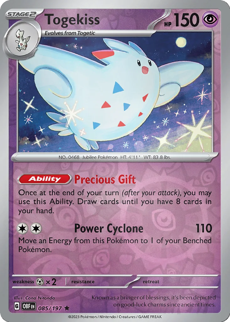Togekiss 085/197 Obsidian Flames (Reverse holo)