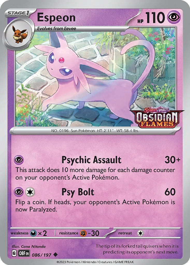 Espeon 086/197 Obsidian Flames (Expansion Stamp)