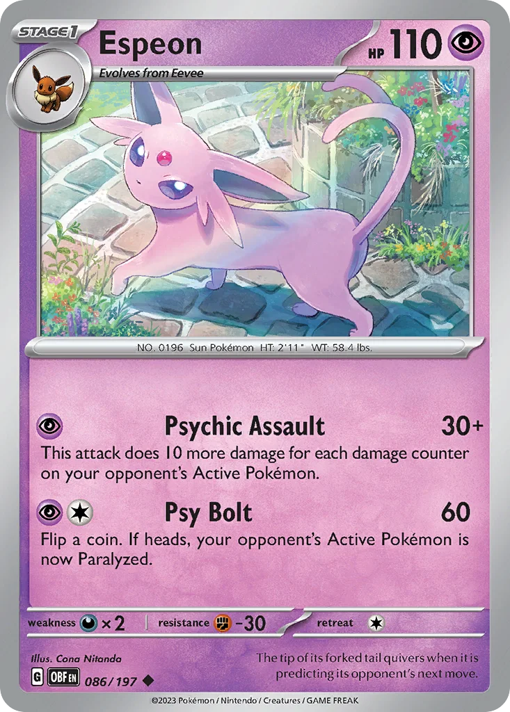 Espeon 086/197 SV03: Obsidian Flames (Normal)