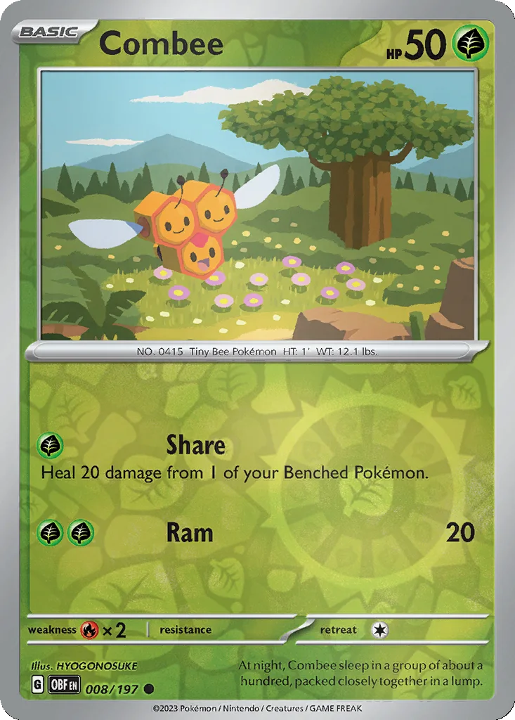 Combee 008/197 Obsidian Flames (Reverse holo)