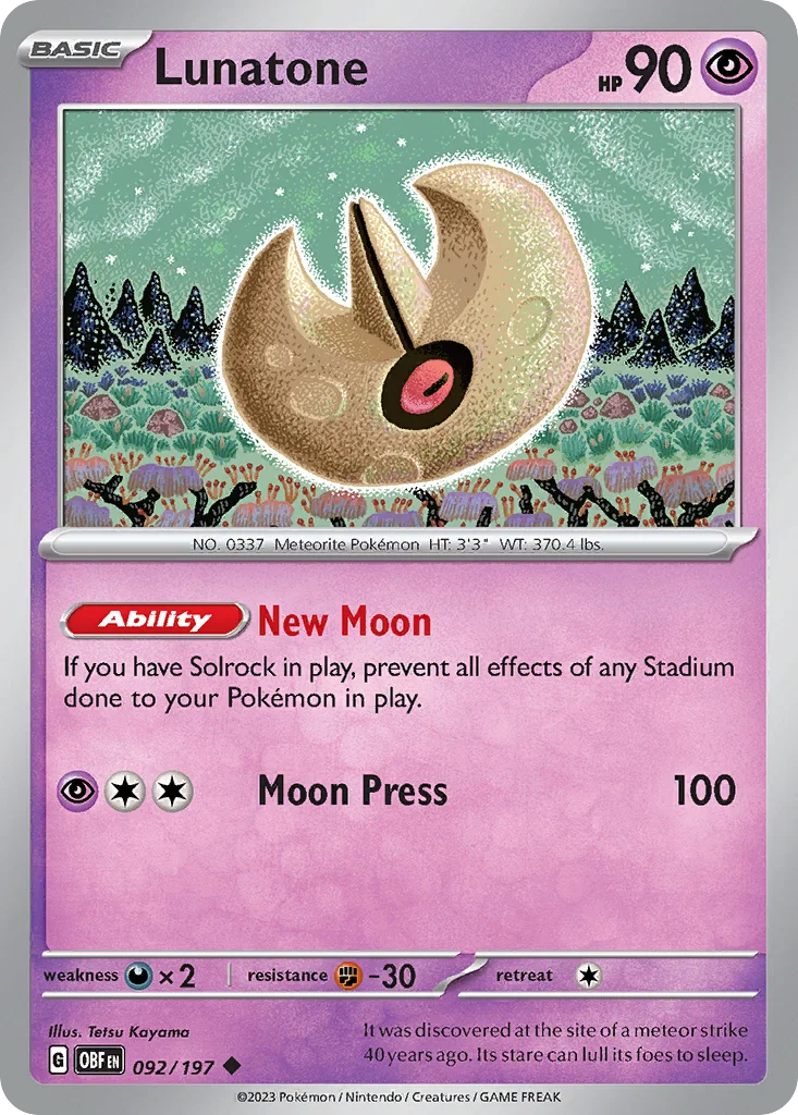 Lunatone 092/197 SV03: Obsidian Flames (Normal)