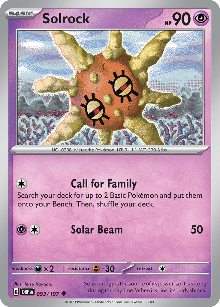 Solrock 093/197 Obsidian Flames (Normal)