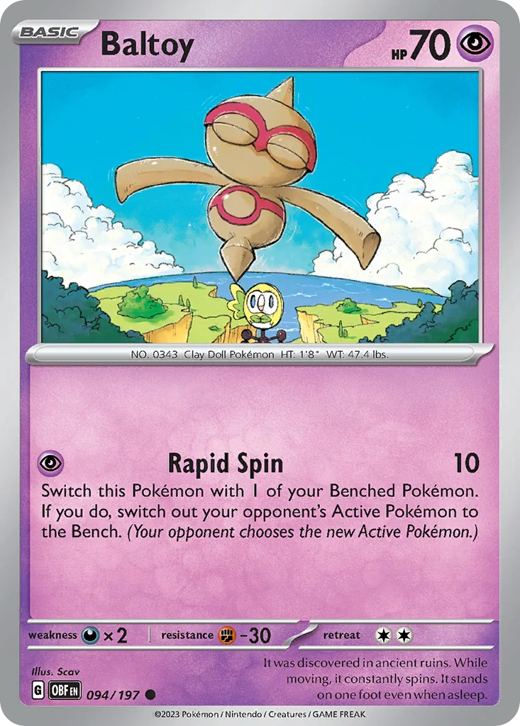 Baltoy 094/197 Obsidian Flames (Normal)