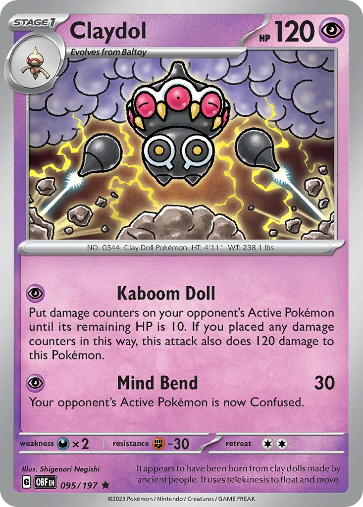 Claydol 095/197 SV03: Obsidian Flames (Holo)