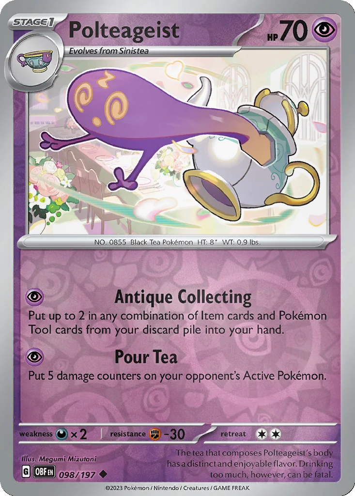 Polteageist 098/197 Obsidian Flames (Reverse holo)