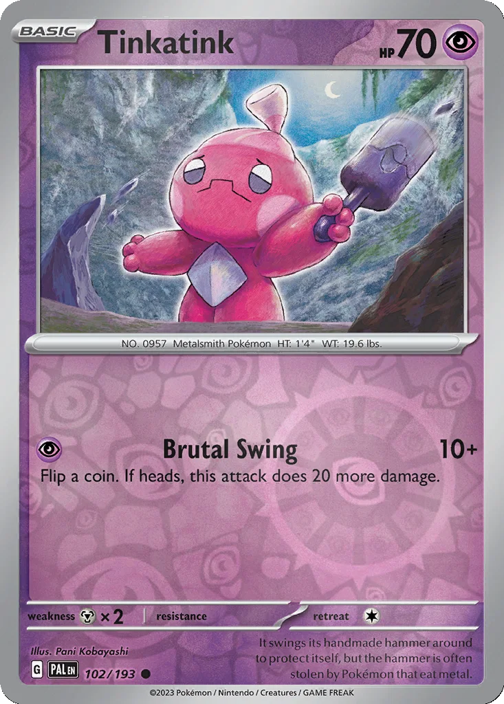 Tinkatink 102/193 Paldea Evolved (Reverse holo)
