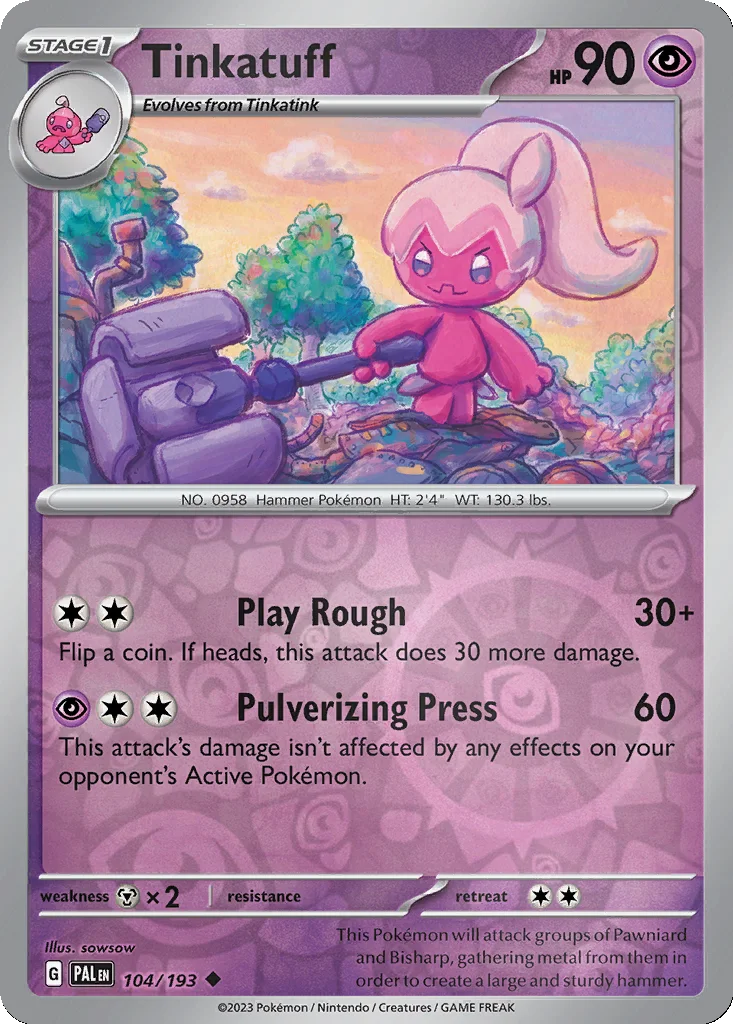 Tinkatuff 104/193 Paldea Evolved (Reverse holo)