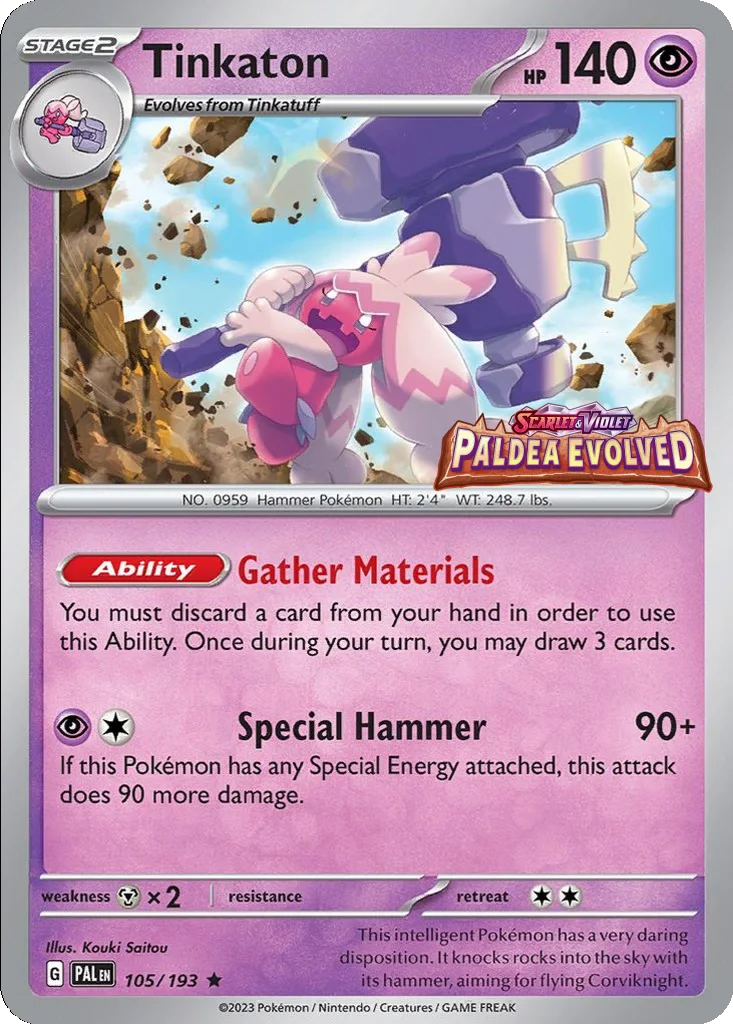 Tinkaton 105/193 Paldea Evolved (Expansion Stamp)