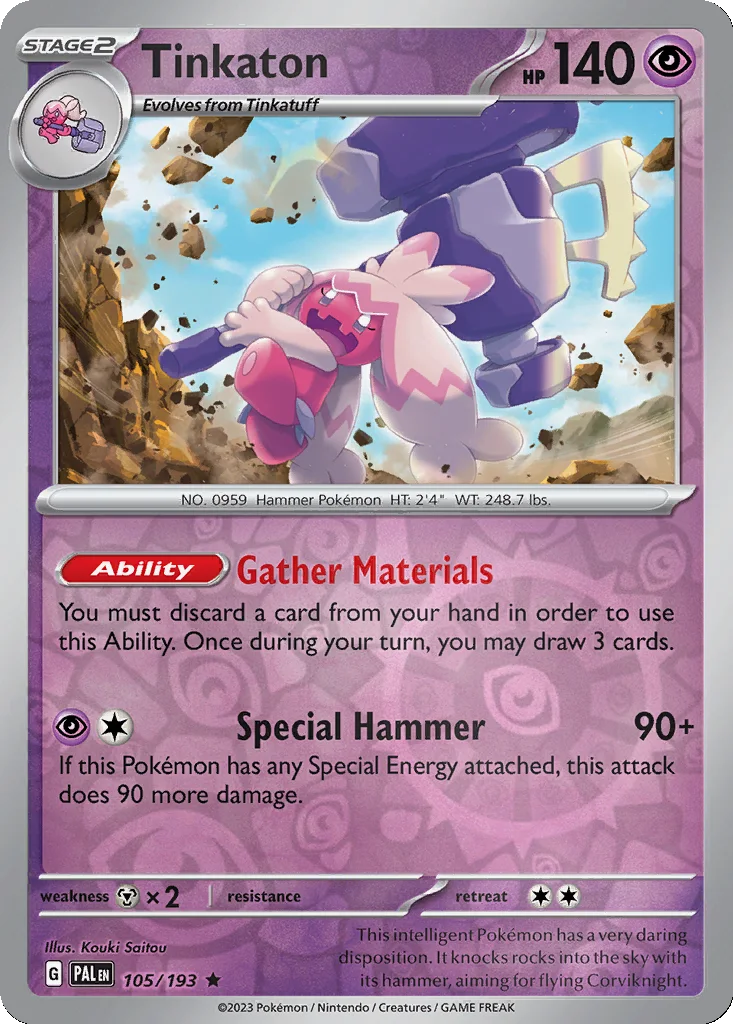 Tinkaton 105/193 Paldea Evolved (Reverse holo)