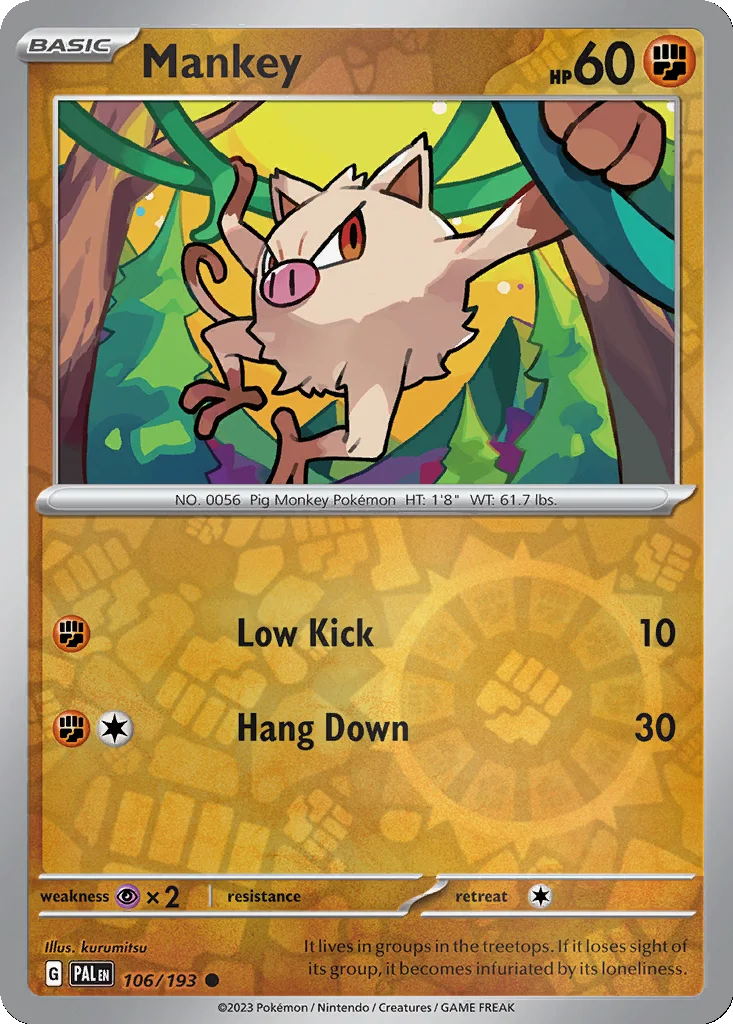 Mankey 106/193 Paldea Evolved (Reverse holo)