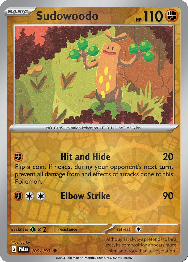 Sudowoodo 109/193 Paldea Evolved (Reverse holo)