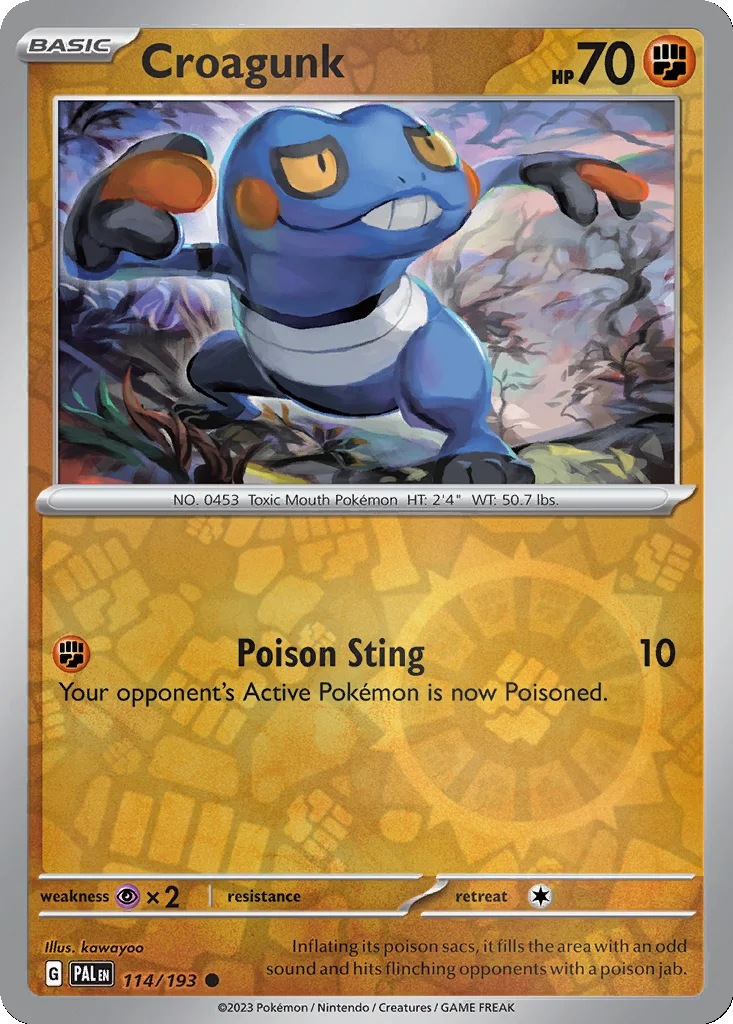 Croagunk 114/193 Paldea Evolved (Reverse holo)