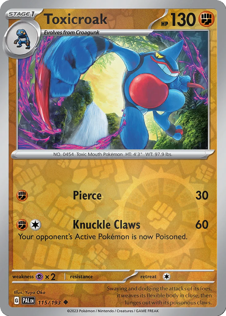 Toxicroak 115/193 Paldea Evolved (Reverse holo)
