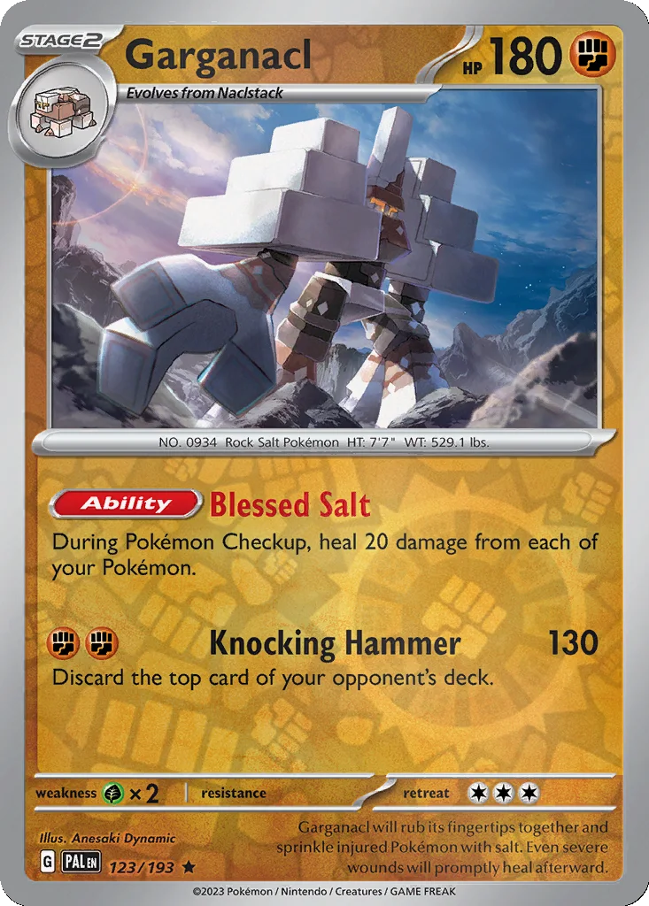 Garganacl 123/193 Paldea Evolved (Reverse holo)