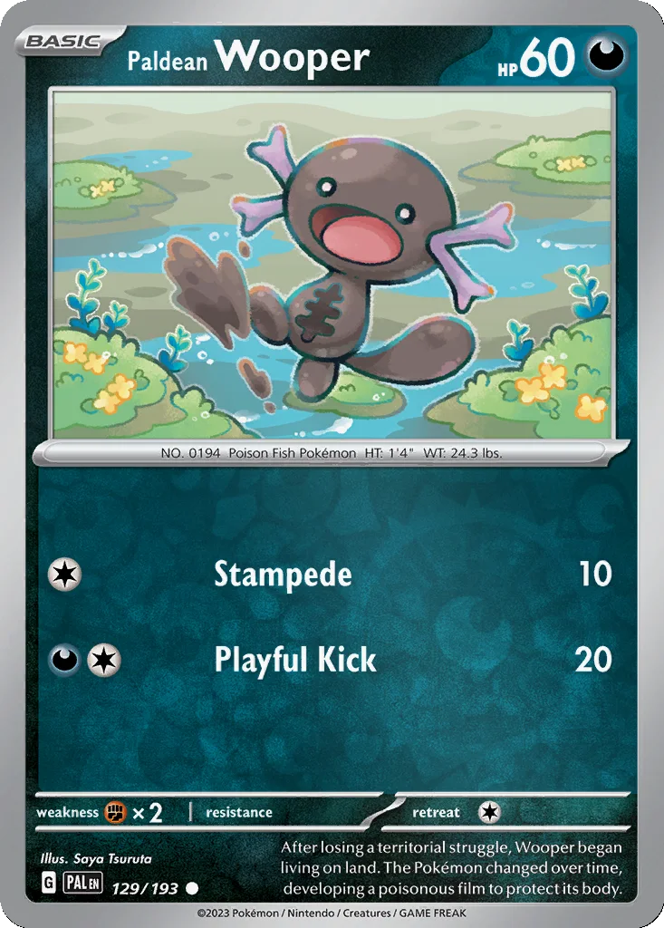 Paldean Wooper 129/193 Paldea Evolved (Reverse holo)