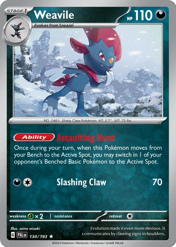Weavile 134/193 Paldea Evolved (Reverse holo)