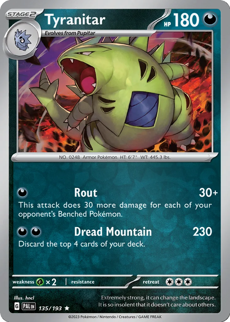 Tyranitar 135/193 Paldea Evolved (Reverse holo)