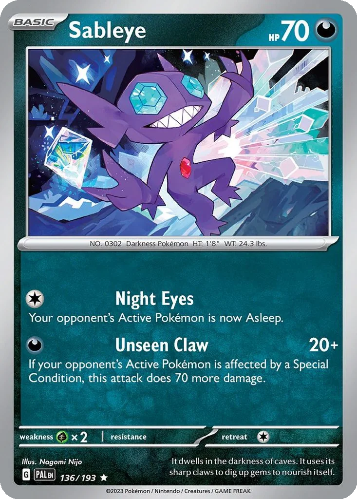 Sableye 136/193 Paldea Evolved (Cosmos Holo)