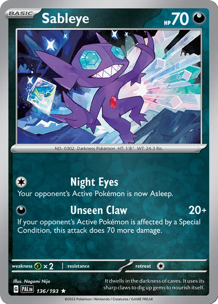 Sableye 136/193 Paldea Evolved (Reverse holo)