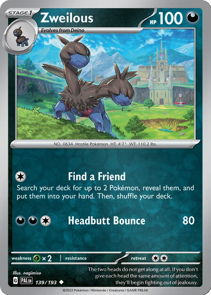 Zweilous 139/193 Paldea Evolved (Reverse holo)