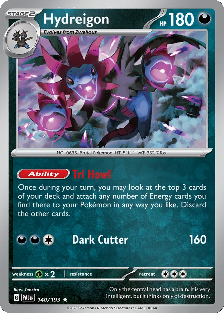 Hydreigon 140/193 Paldea Evolved (Reverse holo)