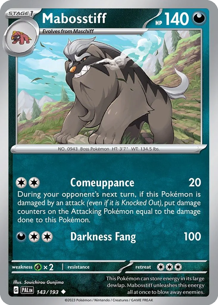 Mabosstiff 143/193 Paldea Evolved (Normal)
