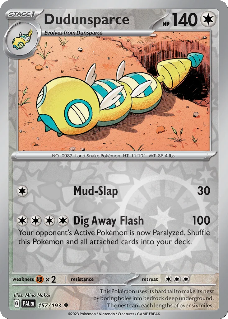 Dudunsparce 157/193 Paldea Evolved (Reverse holo)