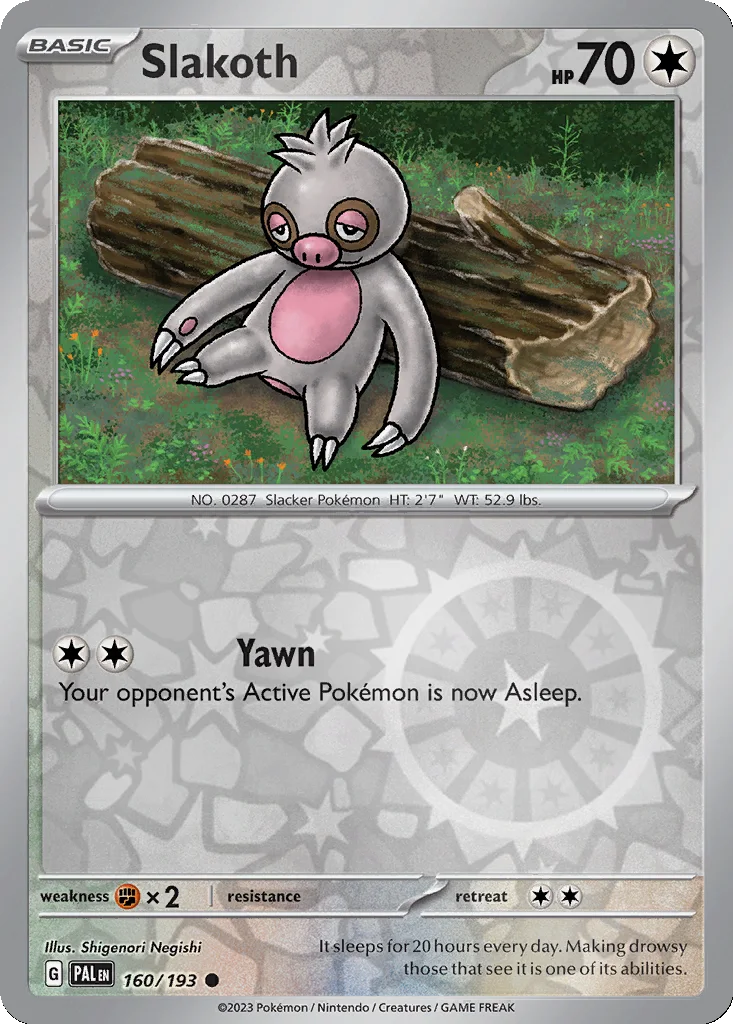 Slakoth 160/193 Paldea Evolved (Reverse holo)