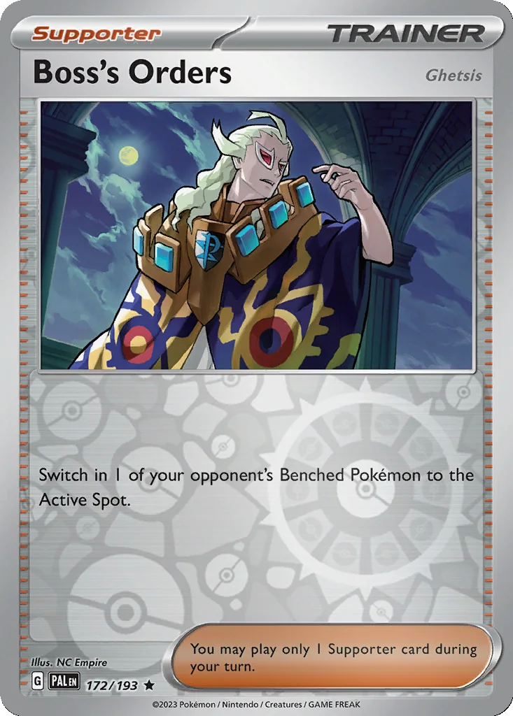 Boss's Orders (Ghetsis) 172/193 Paldea Evolved (Reverse holo)